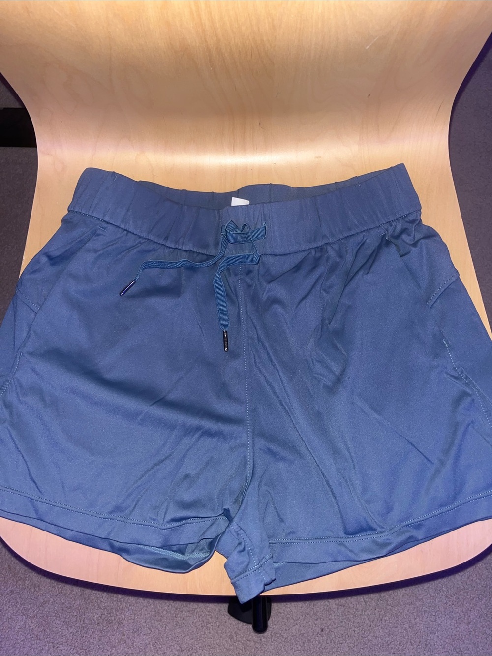 Casual Women's Drawstring Athletic Shorts - Slate Blue